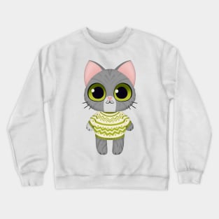 Holiday Kitten Gray Crewneck Sweatshirt